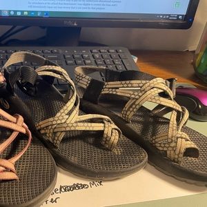 Double strap Grey Chacos with the toe strap.  Will add more photos